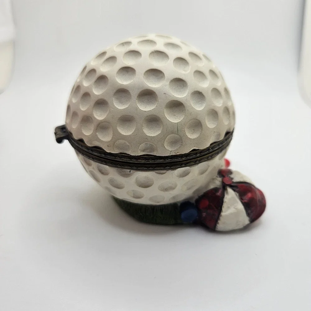 Golf‎ Ball Trinket Box Hinged Keepsake Holder Golfer Gift Decor